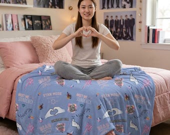 Kpop Blanket | 2015 Debut Era Throw | Diamond Pattern | Cozy Fan Gift