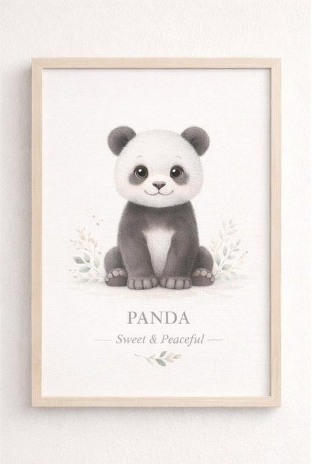 Baby Panda Nursery Printable Wall Art – Neutral Animal Nursery Decor ...