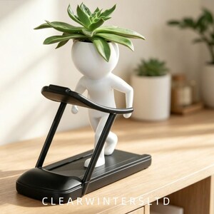 Maceta de resina con forma humana para suculentas, figura creativa de personaje de entrenamiento, maceta para flores, decoración de jardín, hogar y escritorio, regalo