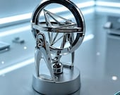 Triangular Kinetic Sculpture, Magnetic Swing Desk Toy, Perpetual Motion Art Ornament (Plastic)