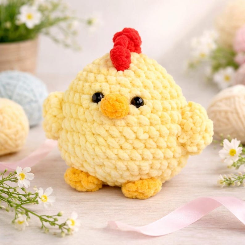 Rose - 23CM - Poupée en peluche de poulet de 23CM pour enfants, Jouet Rose - 23CM - Poupée en peluche de poulet de 23CM pour enfants, Jouet