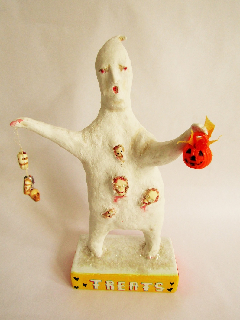 Nostalgic Folk Art, Carol Roll, paper mache Halloween ghost image 2