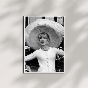 Brigitte Bardot Poster, Hollywood Schwarzweiß Wandkunst, Vintage Print, Fotografie Drucke, Leinwand Poster Bild 1