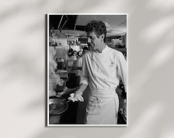 Anthony Bourdain Poster, Chef Poster, Kitchen Decor, Black and White Photography, Anthony Bourdain Wall Art, Chef Portrait