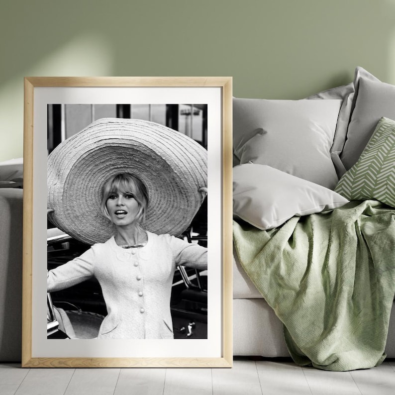 Brigitte Bardot Poster, Hollywood Schwarzweiß Wandkunst, Vintage Print, Fotografie Drucke, Leinwand Poster Bild 2