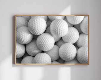 Schwarzweiss-Golfbälle, Wandkunst, Minimalistischer Golf Fotografie Druck, Moderne Sport Dekoration, Golf Liebhaber Geschenk, Gerahmtes Poster Kunst