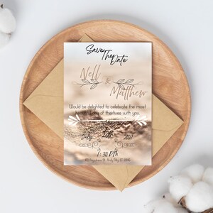 Editable Wedding Invitation Template, Digital Download, Canva Wedding Invite, Minimal Wedding Invitation