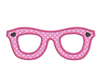 Achat motif de broderie machine paire de lunette en appliqué Achat motif de broderie machine paire de lunette en appliqué