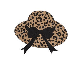 Machine Embroidery Design Leopard Print Hat Beach