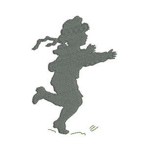 Silhouette little boy vintage machine embroidery design download