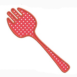 Embroidery design machine applique fork salad servers instant download