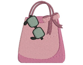 Instant download purse handbag glasses machine embroidery design