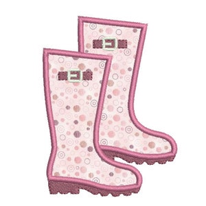 Instant download Applique rain boot embroidery design