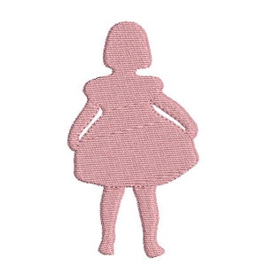 Embroidery design machine Silhouette little girl instant download