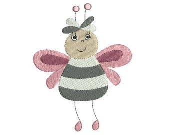 Embroidery design machine bee instant download