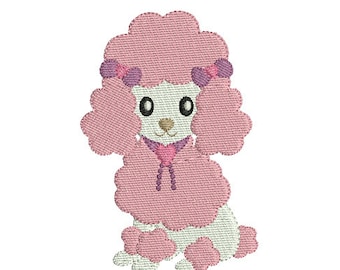 Instant download machine embroidery design Poodle dog