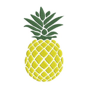 May include: A yellow pineapple with a green leafy top. The pineapple is a simple silhouette with a textured pattern.