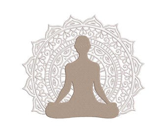 Machine Embroidery Design Meditation  Mandala Yoga.