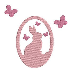 motif de broderie machine silhouette lapin oeuf de pâques téléchargement immédiat