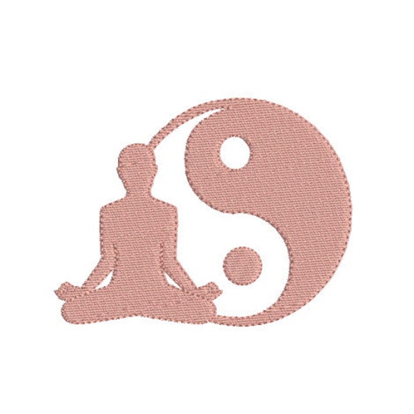 Motif de broderie machine silhouette posture de yoga Yin et Yang téléchargement immédiat.