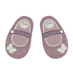 Instant download baby shoes embroidery design machine applique