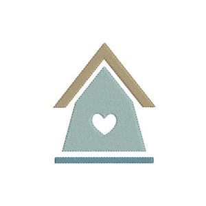 Embroidery design machine birdhouse instant download