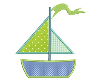 Instant download boat embroidery design applique
