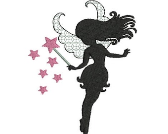 Embroidery design machine  princess fairy Magic wand instant download