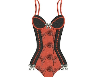 Motif de broderie machine lingerie body sexy.