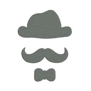 Scarica subito il disegno del ricamo del cappello con baffi, applicazione a macchina