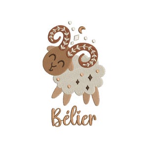 Projekt haftu maszynowego Baran Dziecięcy znak zodiaku