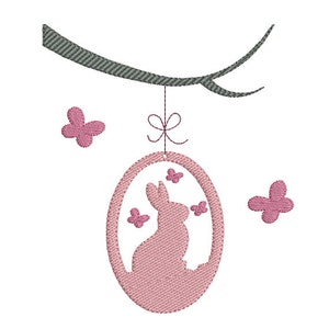 motif de broderie machine silhouette lapin oeuf de pâques téléchargement immédiat