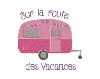 Machine Embroidery Design Holiday Caravan.