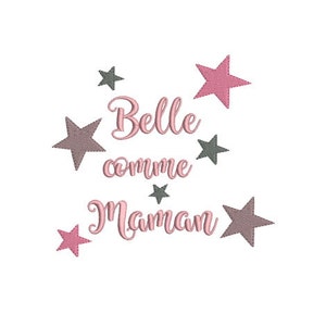 Embroidery design machine star Beautiful as mom Instant download
