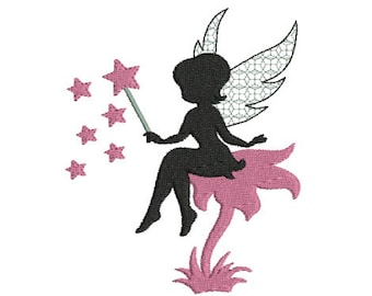 Embroidery design machine  princess fairy Magic wand instant download