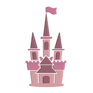Instant download princess castle embroidery design machine