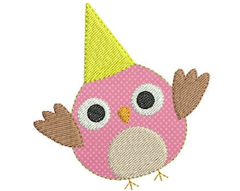 Instant download owl machine embroidery design