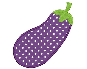 Embroidery design machine applique eggplant vegetable instant download