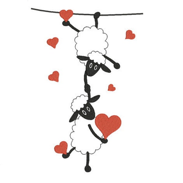 motif de broderie machine coeur saint valentin mouton téléchargement immédiat