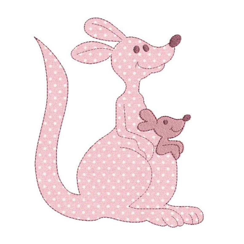 Instant download kangaroo embroidery design applique download image 1