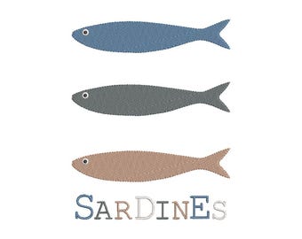 Machine Embroidery Design – Fish Sardines
