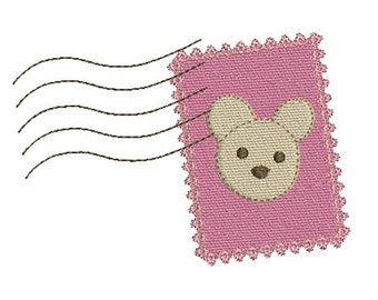 Instant download stamp baby bear machine embroidery design