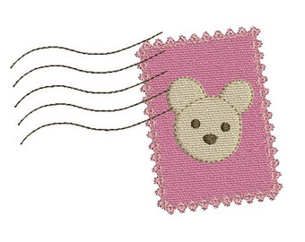 Instant download stamp baby bear machine embroidery design