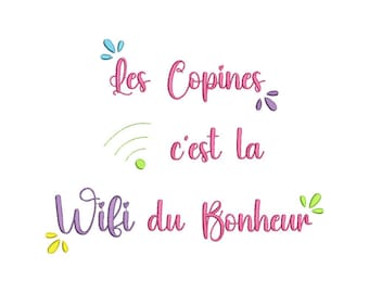 Machine Embroidery Design Friends are the Wifi of Happiness