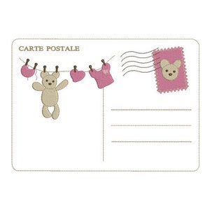 motif de broderie machine carte postale bébé