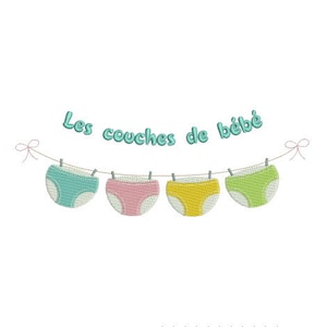 Embroidery design machine washing baby diapers instant download