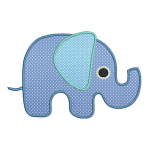 Máquina de desenho de bordado aplique bebê elefante download instantâneo