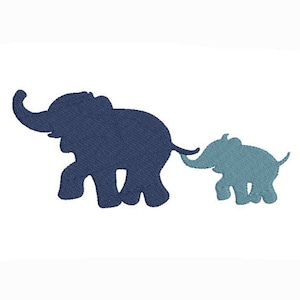 Motif de broderie machine éléphant et bébé éléphant en téléchargement immédiat