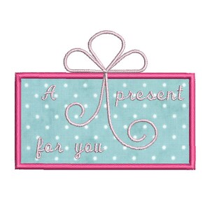 Embroidery design machine appliqué Christmas gift box present instant download