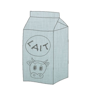 Embroidery design machine applique Cow milk carton instant download